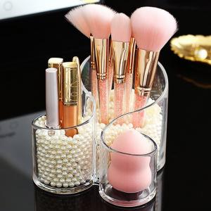 Elegant Office Supply Acrylic Pencil Holder Cosmetic Makeup Brush Organizer