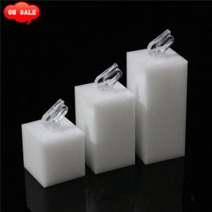 White Acrylic Jewelry Display Stand for Ring, Square Base Block
