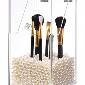 High Quality Decorative Acrylic Makeup Brush Cup Holder Organizer Storage Box Acrylic Makeup Brush C