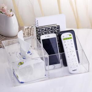 Transparent Acrylic Tissue Box Office Remote Control Cosmetic Mask Box