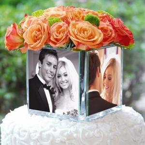 Custom Acrylic Vase with Photo Frame / Acrylic Photo Four Sides Frame Vase