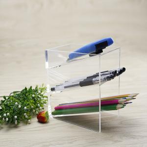 Clear Acrylic Pen Organizer Desk Pencil Cup Holder Multi-Functional Desktop Pen Holder