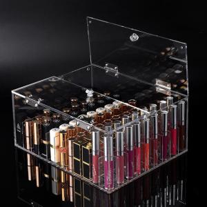 Countertop Transparent Acrylic Lip Stick Organizer Makeup Box with 2 Doors
