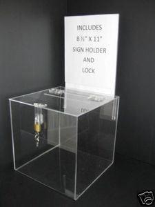 Customize Plexiglass Clear Acrylic Vote Donation Suggestion Box