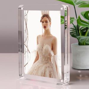 Wholesale Table Display Stand Clear Acrylic Magnetic Photo Picture Frame