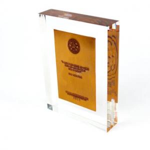 Clear Acrylic Gold Metal Inner Photo Block