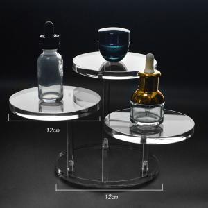 Custom 3 Legs Revolving Round Acrylic Sheet Cosmetic Watch Jewelry Set Display Stand