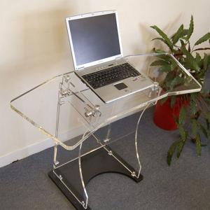 Transparent acrylic computer table display