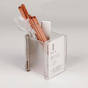 Wholesales Customized Acrylic Pen Holder with Photo Frame