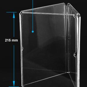 Clear acrylic A5 menu holder with three sides