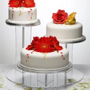 Clear Acrylic 3 Tier Wedding Cake Display Stand
