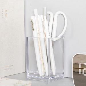 Wholesale Support Custom Gossy Elegant Square Plastic Clear Acrylic Desk Pen Holder