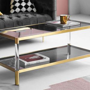 Two-tier acrylic coffee table manufacturers custom display