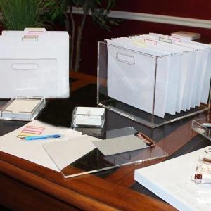Custom Clear Acrylic Office School Supplies Desk File Holder Holder Organizer Acrylic Storage Box