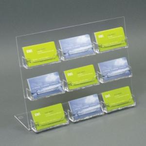 Clear acrylic card holder with 9 boxes